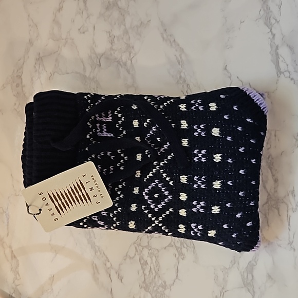 SAVAGE X FENTY FROST SMITTEN KNIT BOOTY SHORT NAVY BLUE SZ L - Picture 12 of 15
